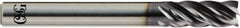 OSG - 3/4", 1-1/8" LOC, 3/4" Shank Diam, 3" OAL, 5 Flute, Solid Carbide Square End Mill - Single End, TiAlN Finish, Spiral Flute, 35° Helix, Centercutting, Right Hand Cut, Right Hand Flute, Series VG541 - Eagle Tool & Supply