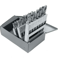 Chicago-Latrobe - 0.234 to 0.413", 118° Point, Bright Finish, High Speed Steel Screw Machine Length Drill Bit Set - Eagle Tool & Supply