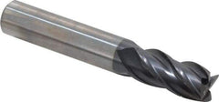 OSG - 12mm, 25mm LOC, 12mm Shank Diam, 76mm OAL, 4 Flute, Solid Carbide Square End Mill - Single End, TiAlN Finish, Spiral Flute, 35° Helix, Centercutting, Right Hand Cut, Right Hand Flute, Series HP441 - Eagle Tool & Supply