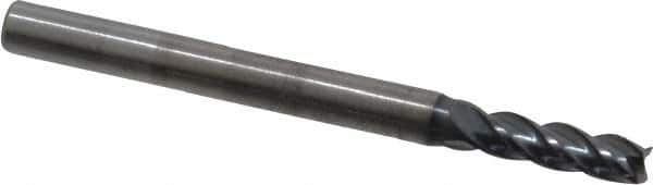 OSG - 7/64", 3/8" LOC, 1/8" Shank Diam, 1-1/2" OAL, 4 Flute, Solid Carbide Square End Mill - Single End, TiAlN Finish, Spiral Flute, 35° Helix, Centercutting, Right Hand Cut, Right Hand Flute, Series HP441 - Eagle Tool & Supply