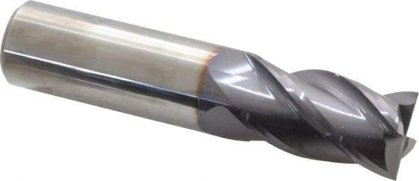 OSG - 22mm, 38mm LOC, 22mm Shank Diam, 102mm OAL, 4 Flute, Solid Carbide Square End Mill - Single End, TiAlN Finish, Spiral Flute, 35° Helix, Centercutting, Right Hand Cut, Right Hand Flute, Series HP441 - Eagle Tool & Supply