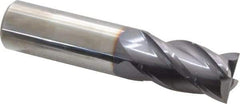 OSG - 22mm, 38mm LOC, 22mm Shank Diam, 102mm OAL, 4 Flute, Solid Carbide Square End Mill - Single End, TiAlN Finish, Spiral Flute, 35° Helix, Centercutting, Right Hand Cut, Right Hand Flute, Series HP441 - Eagle Tool & Supply