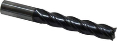 OSG - 1/2", 2-1/2" LOC, 1/2" Shank Diam, 4" OAL, 4 Flute, Solid Carbide Square End Mill - Single End, TiAlN Finish, Spiral Flute, 35° Helix, Centercutting, Right Hand Cut, Right Hand Flute, Series VG441 - Eagle Tool & Supply