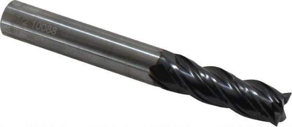 OSG - 1/2", 1-1/2" LOC, 1/2" Shank Diam, 4" OAL, 4 Flute, Solid Carbide Square End Mill - Single End, TiAlN Finish, Spiral Flute, 35° Helix, Centercutting, Right Hand Cut, Right Hand Flute, Series VG441 - Eagle Tool & Supply