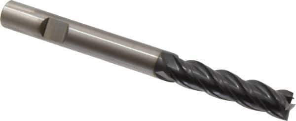 OSG - 3/8", 1-1/2" LOC, 3/8" Shank Diam, 4" OAL, 4 Flute, Solid Carbide Square End Mill - Single End, TiAlN Finish, Spiral Flute, 35° Helix, Centercutting, Right Hand Cut, Right Hand Flute, Series VG441 - Eagle Tool & Supply