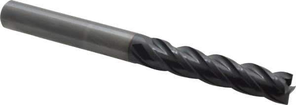 OSG - 5/16", 1-1/4" LOC, 5/16" Shank Diam, 3-1/4" OAL, 4 Flute, Solid Carbide Square End Mill - Single End, TiAlN Finish, Spiral Flute, 35° Helix, Centercutting, Right Hand Cut, Right Hand Flute, Series VG441 - Eagle Tool & Supply