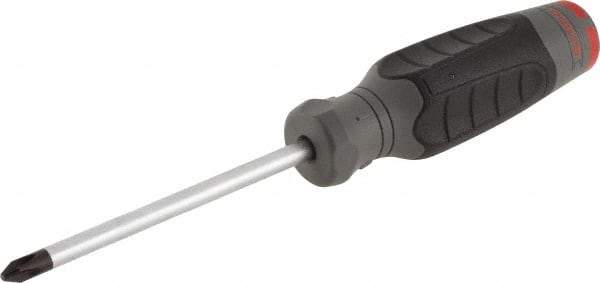 Proto - #2, 8-1/4" OAL, Standard Phillips Screwdriver - 4" Blade Length, Round Shank, Ergonomic Handle - Eagle Tool & Supply