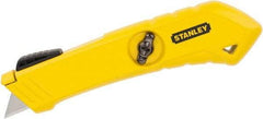 Stanley - Springback Safety Cutter - 2-29/64" Blade, Yellow Zinc Handle, 1 Blade Included - Eagle Tool & Supply