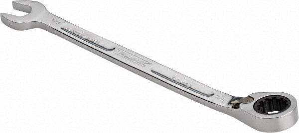 Proto - 7/16" 12 Point Combination Wrench - 15° Head Angle, 6-29/64" OAL, Steel, Chrome Finish - Eagle Tool & Supply