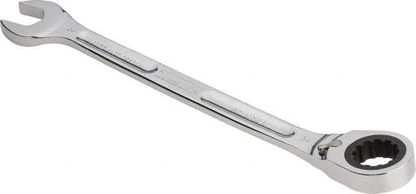 Proto - 24mm 12 Point Combination Wrench - 15° Head Angle, 13-5/16" OAL, Steel, Chrome Finish - Eagle Tool & Supply