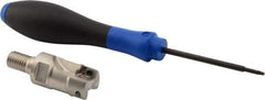 Seco - 3/4" Cut Diam, 0.354" Max Depth of Cut, 1.378" OAL, Indexable Square Shoulder End Mill - XOEX, XOMX Inserts, M10 Modular Connection, 90° Lead Angle, Through Coolant, Series Turbo 10 - Eagle Tool & Supply