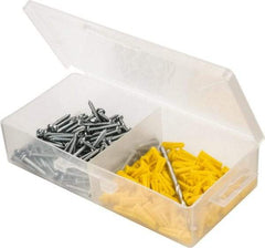 Value Collection - 300 Piece, #6 to 8 Screw, Plastic & Steel Slotted/Phillips Drive Anchor Assortment - Zinc Plated, 3/4" Long - Eagle Tool & Supply