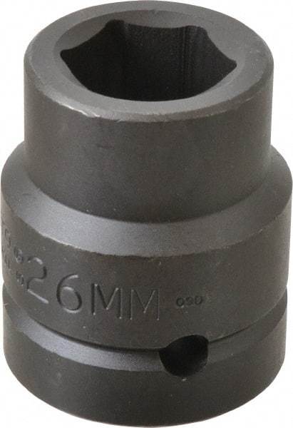 Proto - 1" Drive 26mm Impact Socket - 6 Points, 2-1/32" OAL - Eagle Tool & Supply