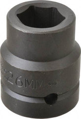 Proto - 1" Drive 26mm Impact Socket - 6 Points, 2-1/32" OAL - Eagle Tool & Supply