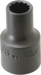 Proto - 3/8", 1/2" Drive, Standard Hand Socket - 12 Points, 1-1/2" OAL, Alloy Steel, Black Finish - Eagle Tool & Supply