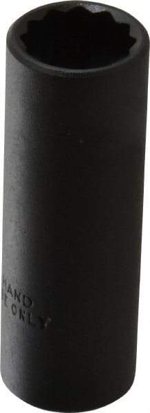 Proto - 1/2", 3/8" Drive, Deep Hand Socket - 12 Points, 2-1/8" OAL, Alloy Steel, Black Finish - Eagle Tool & Supply