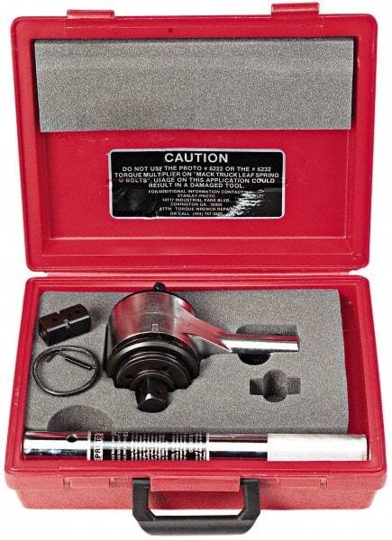 Proto - 1" Output Drive, 3,200 Ft/Lb Max Output, Two Stage Torque Wrench Multiplier - 18.5:1 Gear Ratio, 1:18.6 Effective Multiplier Ratio, 6-1/2" Head Thickness - Eagle Tool & Supply