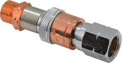 Value Collection - 9/16" Thread, RH Oxygen & LH Fuel Pair Hose to Hose Quick Connector - 3/8" ID, 9/16 NPTF - Eagle Tool & Supply