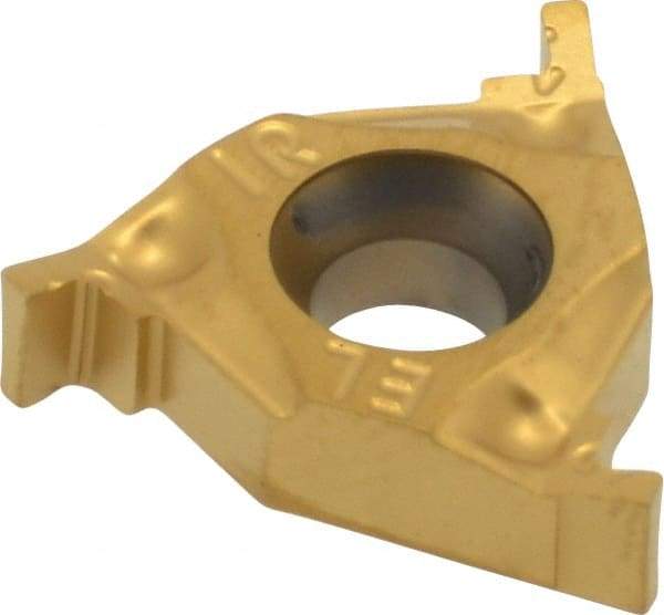 Hertel - 0.03916IR/EL Grade HG220TR, 0.039" Cutting Width Carbide Grooving Insert - 0.055" Max Depth of Cut, Right Hand, 0.004" Corner Radius, TiC/TiN Finish - Eagle Tool & Supply