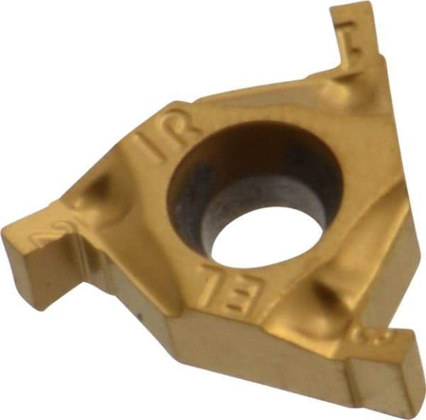 Hertel - 0.05516IR/EL Grade HG220TR, 0.055" Cutting Width Carbide Grooving Insert - 0.071" Max Depth of Cut, Right Hand, 0.004" Corner Radius, TiC/TiN Finish - Eagle Tool & Supply