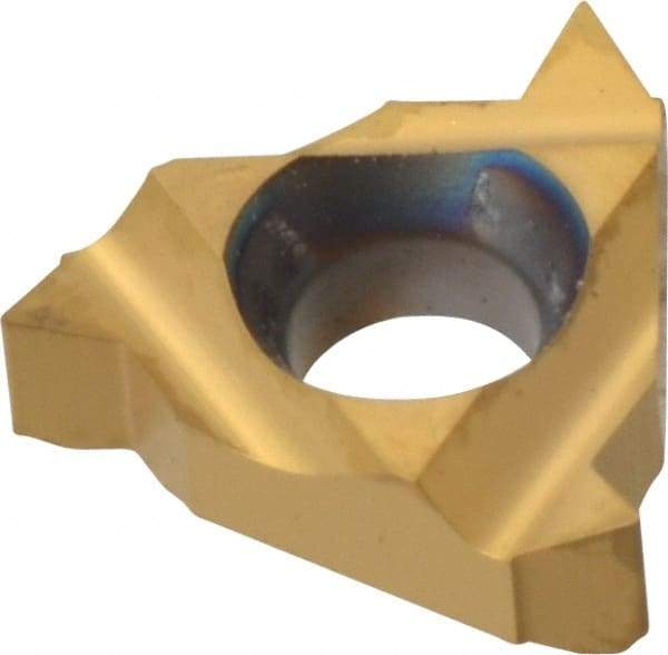 Hertel - 08IR Internal Right Hand 48-16 Partial Profile 60° Laydown Threading Insert - Grade HG220TR, TiN Coated Carbide - Eagle Tool & Supply