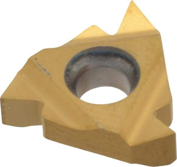 Hertel - 16IR Internal Right Hand 48-8 Partial Profile 60° Laydown Threading Insert - Grade HG330TR, TiC/TiN Coated Carbide - Eagle Tool & Supply
