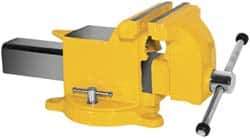 Yost Vises - 10" Jaw Width x 10" Jaw Opening Capacity, 4" Throat Depth, Bench & Pipe Combination Vise - 7/8 to 2-5/8" Pipe Capacity, Swivel Base, Bolt Down Attachment, Steel - Eagle Tool & Supply