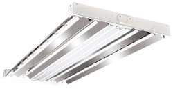 Cooper Lighting - 4 Lamps, 54 Watts, Fluorescent, High Bay Fixture - 48-7/16" Long x 2-15/32" High x 19-17/32" Wide, 120/208/240/277 Volt, Steel Housing - Eagle Tool & Supply