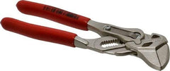 Knipex - 6" OAL, 20mm Jaw Length, 14 Position Pipe Wrench Tongue & Groove Pliers - Parallel Smooth Straight Jaws, Plier Head, Plastic Coated Handles - Eagle Tool & Supply