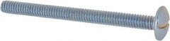 Value Collection - #8-32 UNC, 2" Length Under Head Slotted Drive Machine Screw - Truss Head, Grade 2 Steel, Zinc-Plated Finish, Without Washer - Eagle Tool & Supply