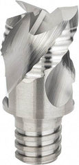 Iscar - MM ERA Grade IC08 Carbide End Milling Tip Insert - Uncoated, 3 Flutes, 3/4" Cutting Diam, 1/2" Depth of Cut, 1" Extension, 0.008" Cnr Rad, 45° Helix - Eagle Tool & Supply