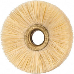 Osborn - 2-1/2" OD, 1/2" Arbor Hole, Natural Fiber Wheel Brush - 5/16" Face Width, 3/4" Trim Length, 20,000 RPM - Eagle Tool & Supply