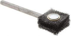 Osborn - Flat Steel Tube Brush - 0.006" Filament Diam, 1" Brush Length, 3-1/4" OAL, 1/4" Diam Shank - Eagle Tool & Supply