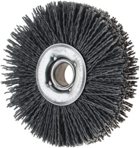 Osborn - 4" OD, 5/8" Arbor Hole, Nylon Wheel Brush - 7/8" Face Width, 1-1/8" Trim Length, 18,000 RPM - Eagle Tool & Supply