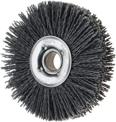 Osborn - 4" OD, 5/8" Arbor Hole, Nylon Wheel Brush - 7/8" Face Width, 1-1/8" Trim Length, 18,000 RPM - Eagle Tool & Supply