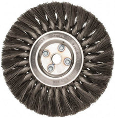 Osborn - 7" OD, 5/8" Arbor Hole, Knotted Steel Wheel Brush - 5/8" Face Width, 1-3/4" Trim Length, 0.0118" Filament Diam, 9,000 RPM - Eagle Tool & Supply