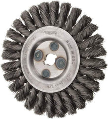 Osborn - 6" OD, 5/8" Arbor Hole, Knotted Steel Wheel Brush - 5/8" Face Width, 1-1/4" Trim Length, 0.0118" Filament Diam, 9,000 RPM - Eagle Tool & Supply