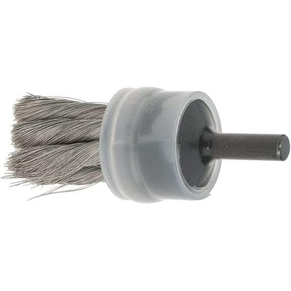 Osborn - 3/4" Brush Diam, Knotted, End Brush - 1/4" Diam Shank, 20,000 Max RPM - Eagle Tool & Supply