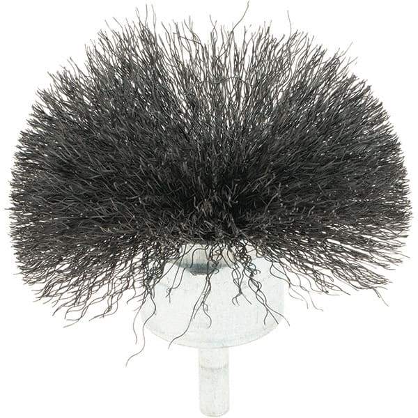 Osborn - 3" Brush Diam, Crimped, End Brush - 1/4" Diam Shank, 15,000 Max RPM - Eagle Tool & Supply