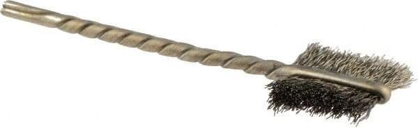 Osborn - 1/2" Diam Flat Stainless Steel Tube Brush - 0.005" Filament Diam, 9/16" Brush Length, 2-1/8" OAL, 3/32" Diam Shank - Eagle Tool & Supply