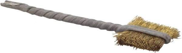 Osborn - 7/16" Diam Flat Brass Tube Brush - 0.005" Filament Diam, 9/16" Brush Length, 2-1/8" OAL, 3/32" Diam Shank - Eagle Tool & Supply