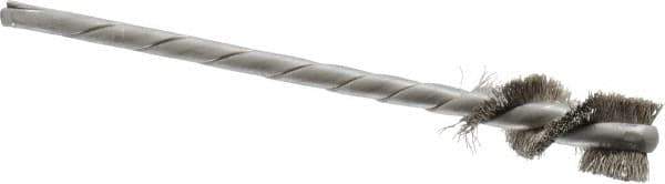 Osborn - 3/8" Diam Helical Stainless Steel Tube Brush - 0.005" Filament Diam, 1" Brush Length, 3-1/2" OAL, 1/8" Diam Shank - Eagle Tool & Supply