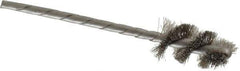 Osborn - 1/2" Diam Helical Stainless Steel Tube Brush - 0.005" Filament Diam, 1" Brush Length, 3-1/2" OAL, 1/8" Diam Shank - Eagle Tool & Supply