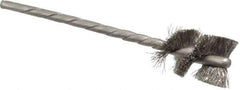 Osborn - 5/8" Diam Helical Stainless Steel Tube Brush - 0.005" Filament Diam, 1" Brush Length, 3-1/2" OAL, 1/8" Diam Shank - Eagle Tool & Supply