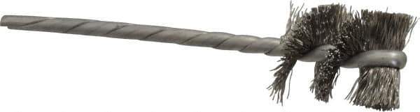 Osborn - 3/4" Diam Helical Stainless Steel Tube Brush - 0.008" Filament Diam, 1" Brush Length, 3-1/2" OAL, 1/8" Diam Shank - Eagle Tool & Supply