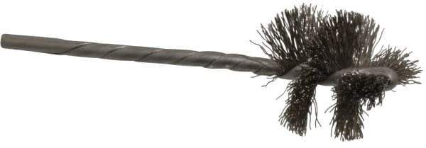 Osborn - 1" Diam Helical Stainless Steel Tube Brush - 0.008" Filament Diam, 1" Brush Length, 3-1/2" OAL, 1/8" Diam Shank - Eagle Tool & Supply