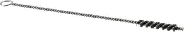 Osborn - 1/4" Diam Helical Steel Tube Brush - Single Spiral, 0.006" Filament Diam, 1-1/2" Brush Length, 7" OAL, 0.115" Diam Shank - Eagle Tool & Supply