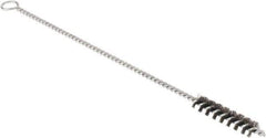 Osborn - 3/8" Diam Helical Steel Tube Brush - Single Spiral, 0.004" Filament Diam, 1-1/2" Brush Length, 8" OAL, 0.132" Diam Shank - Eagle Tool & Supply