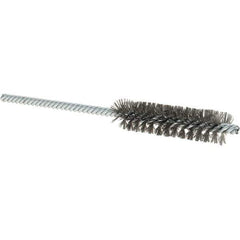 Osborn - 1/2" Diam Helical Steel Tube Brush - Double Spiral, 0.004" Filament Diam, 2" Brush Length, 5" OAL, 0.187" Diam Shank - Eagle Tool & Supply