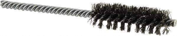 Osborn - 5/8" Diam Helical Steel Tube Brush - Double Spiral, 0.0104" Filament Diam, 2" Brush Length, 5" OAL, 0.208" Diam Shank - Eagle Tool & Supply
